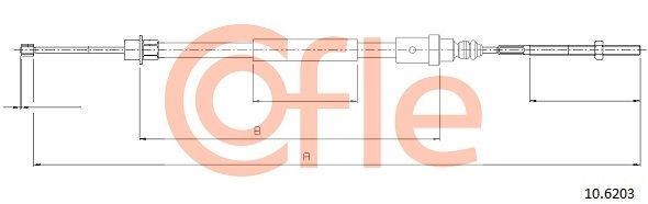 COFLE 10.6203 Cable Pull, parking brake