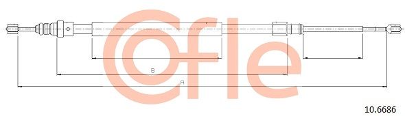 COFLE 10.6686 Cable Pull, parking brake