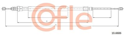 Cable Pull, parking brake COFLE 10.6686