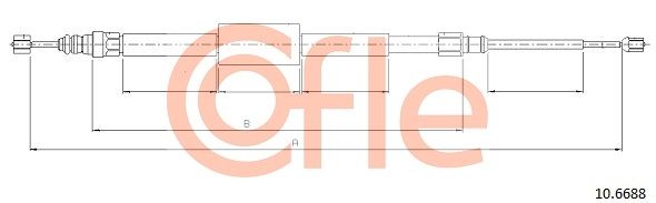 COFLE 10.6688 Cable Pull, parking brake