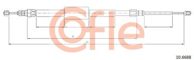 Cable Pull, parking brake COFLE 10.6688