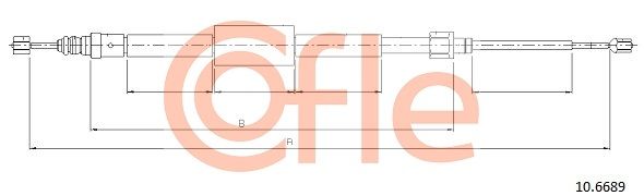 COFLE 10.6689 Cable Pull, parking brake