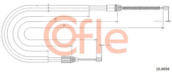 COFLE 10.6694 Cable Pull, parking brake