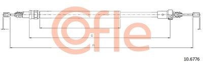 Cable Pull, parking brake COFLE 10.6776