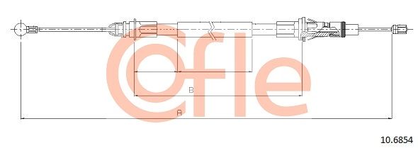COFLE 10.6854 Cable Pull, parking brake