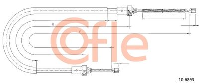 Cable Pull, parking brake COFLE 10.6893