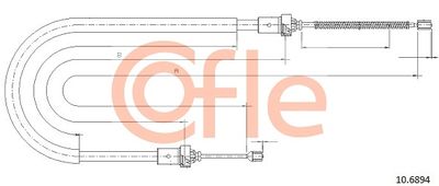 Cable Pull, parking brake COFLE 10.6894