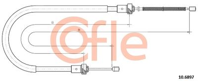 Cable Pull, parking brake COFLE 10.6897