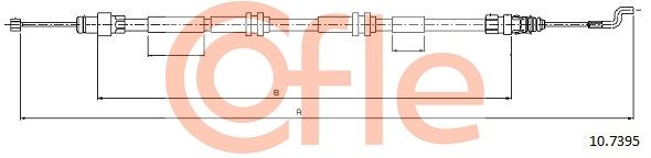 COFLE 10.7395 Cable Pull, parking brake