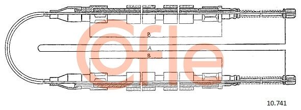 COFLE 10.741 Cable Pull, parking brake