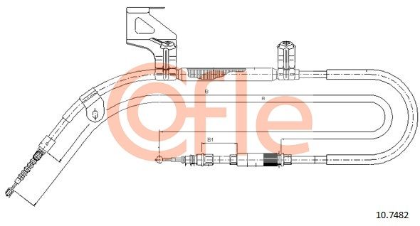 COFLE 10.7482 Cable Pull, parking brake