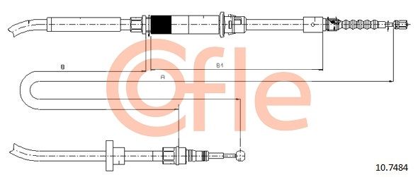 COFLE 10.7484 Cable Pull, parking brake