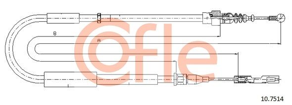 COFLE 10.7514 Cable Pull, parking brake
