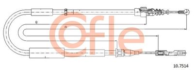 Cable Pull, parking brake COFLE 10.7514