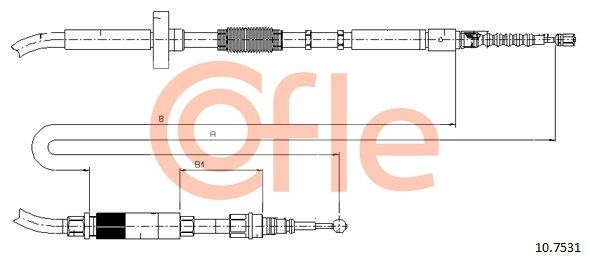 COFLE 10.7531 Cable Pull, parking brake
