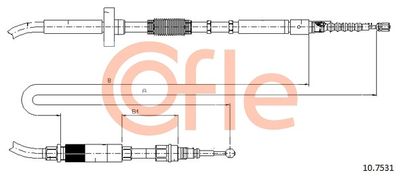 Cable Pull, parking brake COFLE 10.7531