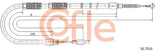 COFLE 10.7533 Cable Pull, parking brake