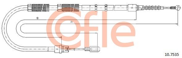 COFLE 10.7535 Cable Pull, parking brake