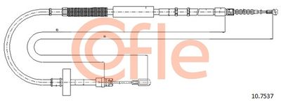 Cable Pull, parking brake COFLE 10.7537