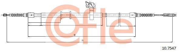 COFLE 10.7547 Cable Pull, parking brake