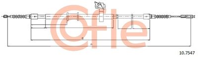 Cable Pull, parking brake COFLE 10.7547