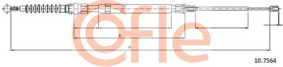 Cable Pull, parking brake COFLE 10.7564