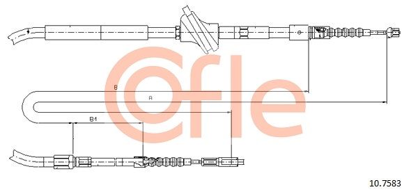 COFLE 10.7583 Cable Pull, parking brake