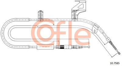 Cable Pull, parking brake COFLE 10.7585
