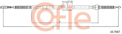 Cable Pull, parking brake COFLE 10.7587