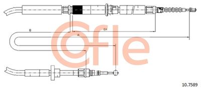 Cable Pull, parking brake COFLE 10.7589