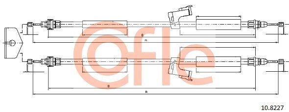 COFLE 10.8227 Cable Pull, parking brake