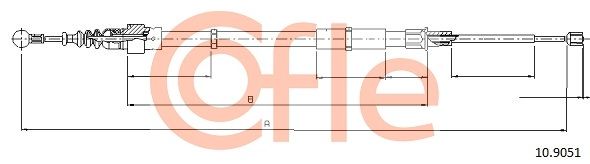 COFLE 10.9051 Cable Pull, parking brake