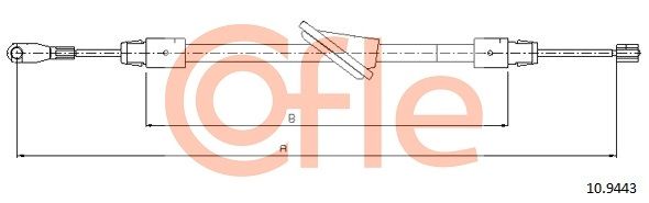 COFLE 10.9443 Cable Pull, parking brake