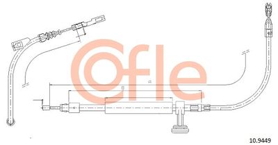 Cable Pull, parking brake COFLE 10.9449