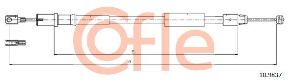 COFLE 10.9837 Cable Pull, parking brake
