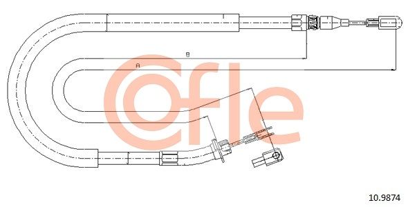 COFLE 10.9874 Cable Pull, parking brake