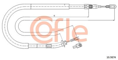 Cable Pull, parking brake COFLE 10.9874