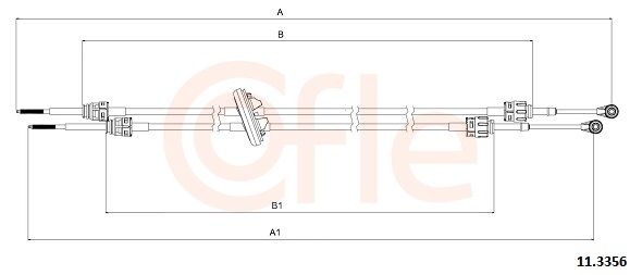 COFLE 11.3356 Cable Pull, manual transmission