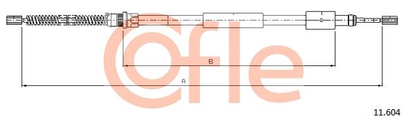 COFLE 11.604 Cable Pull, parking brake