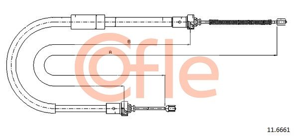 COFLE 11.6661 Cable Pull, parking brake