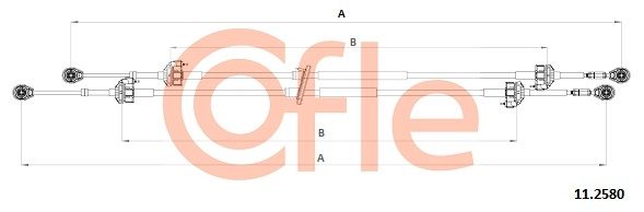 COFLE 11.2580 Cable Pull, manual transmission
