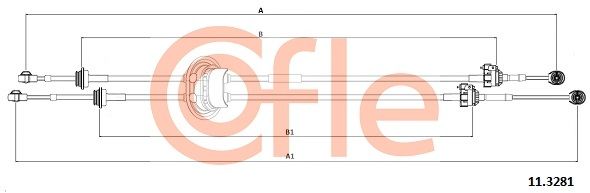 COFLE 11.3281 Cable Pull, manual transmission