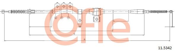 COFLE 11.5342 Cable Pull, parking brake
