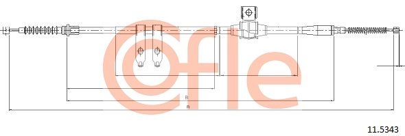 COFLE 11.5343 Cable Pull, parking brake
