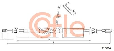 Cable Pull, parking brake COFLE 11.5674