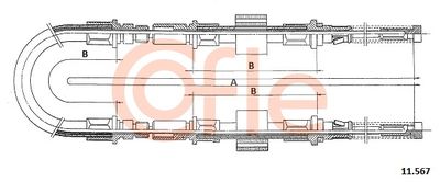 Cable Pull, parking brake COFLE 11.567