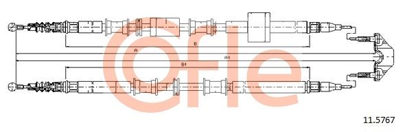 COFLE 11.5767 Cable Pull, parking brake