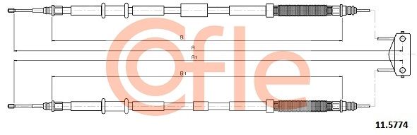 COFLE 11.5774 Cable Pull, parking brake