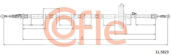 COFLE 11.5823 Cable Pull, parking brake