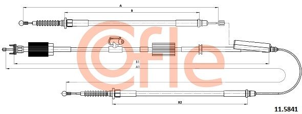 COFLE 11.5841 Cable Pull, parking brake